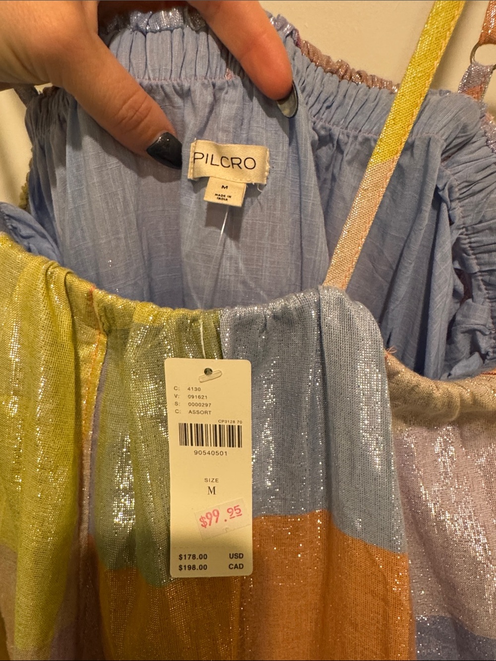 Pilcro Anthropologie metallic plaid maxi - Picture 3 of 3
